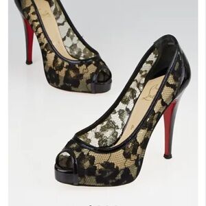 Elegant Black Lace Peep-Toe Heels